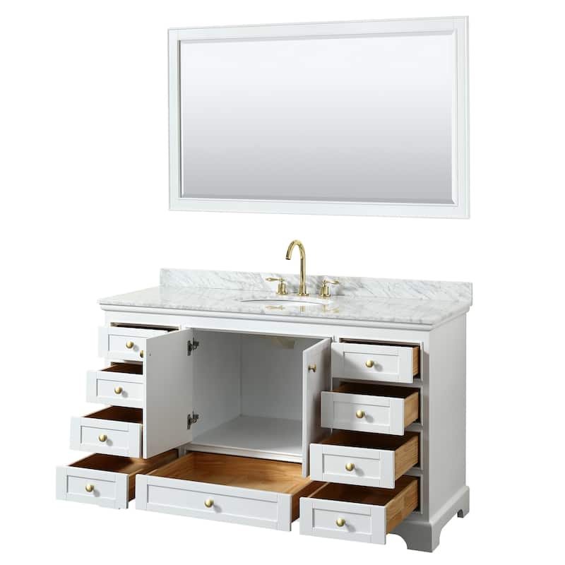 Wyndham Collection Deborah 60" Free Standing Single Vanity Set with