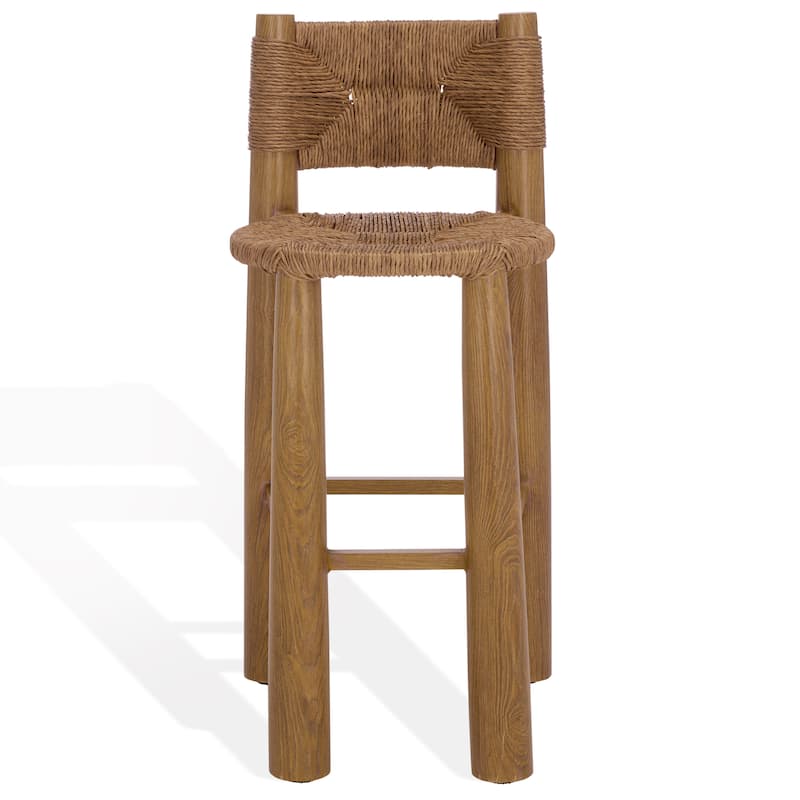 SAFAVIEH Couture Outdoor Patio Furniture Romona Round Barstool, Fully Assembled - 20"W x 22"D x 42"H
