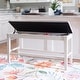 preview thumbnail 2 of 9, Linon Mckee White Upholstered Storage Counter Dining Bench