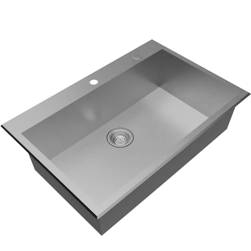 Karran Fusion Top Mount 33-in x 22-in Stainless Steel Single Bowl Kitchen Sink