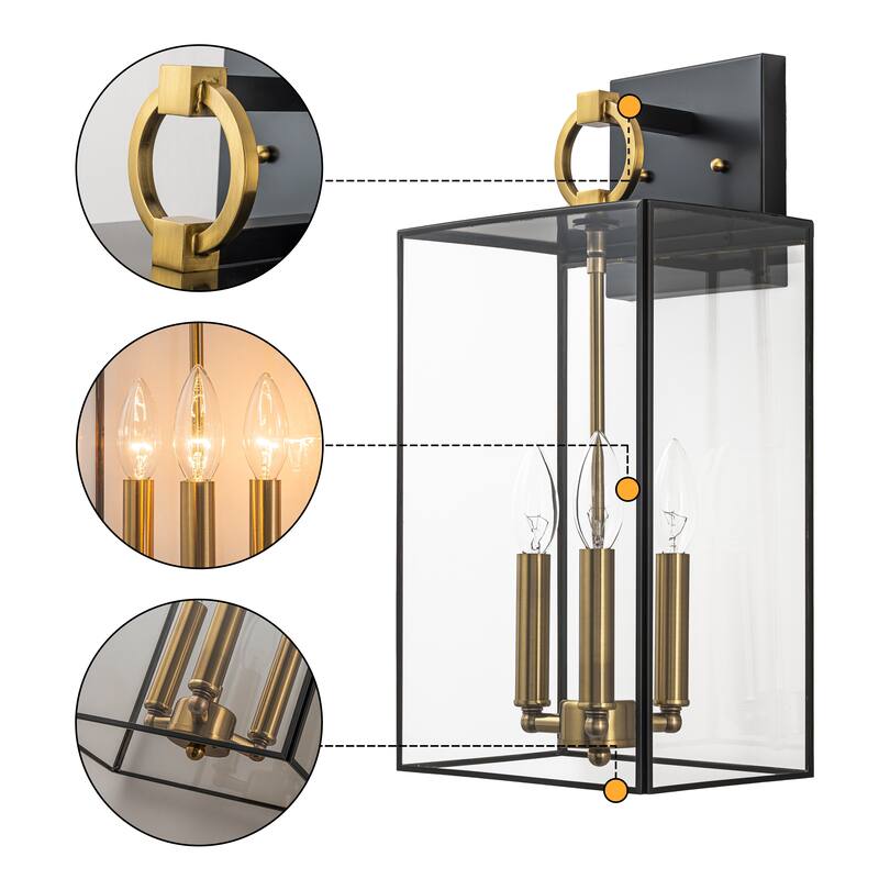 C Cattleya Dark Bronze Finish Solid Brass Outdoor Wall Lantern Sconce