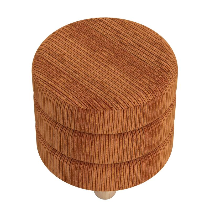 Modern Fabric Round Ottoman