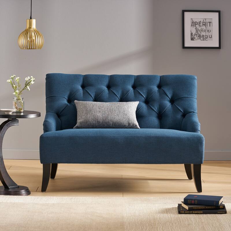 2-Seat Upholstered Loveseat with Tufted Backrest