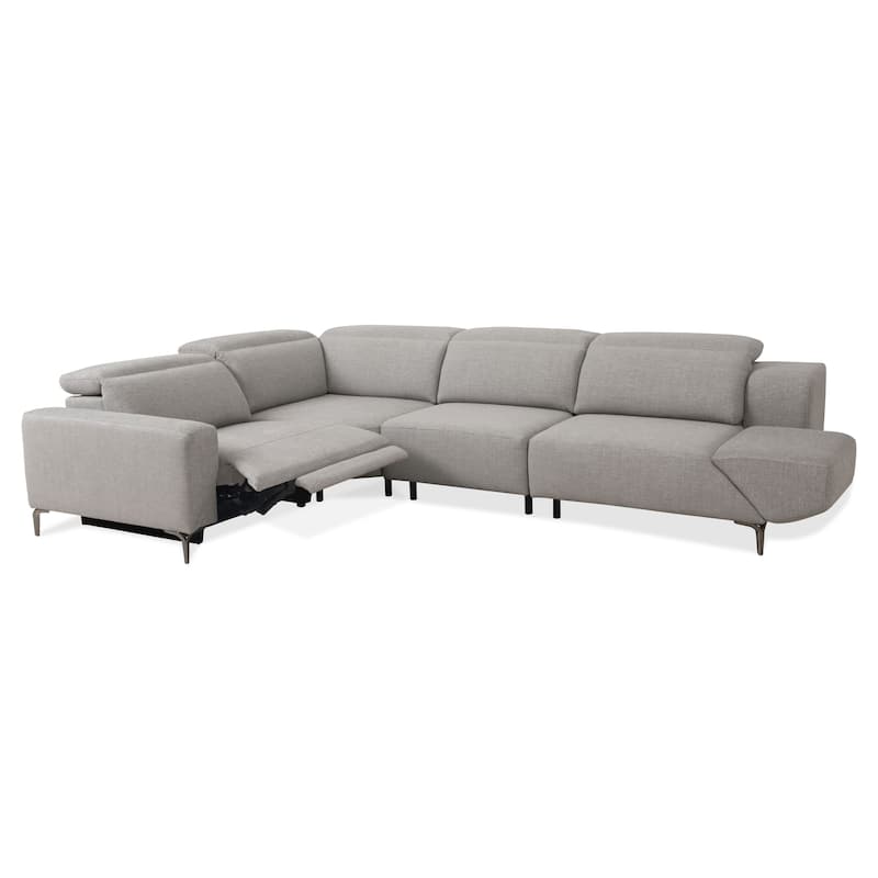 Furniture of America Paelis Modern Reclining Sectional with USB Port and Adjustable Headrest