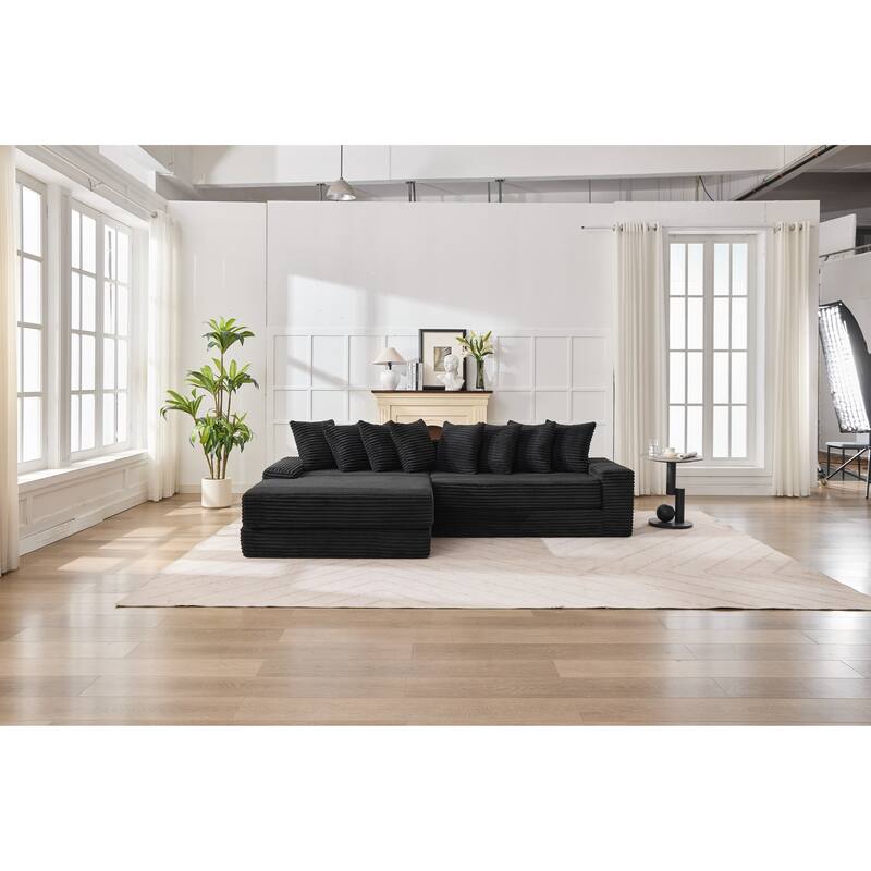 Convertible Corduroy Sofa Bed, Foldable Floor Couch, Space-Saving Sleeper Mattress Sofa, Multi-Functional Folding Bed