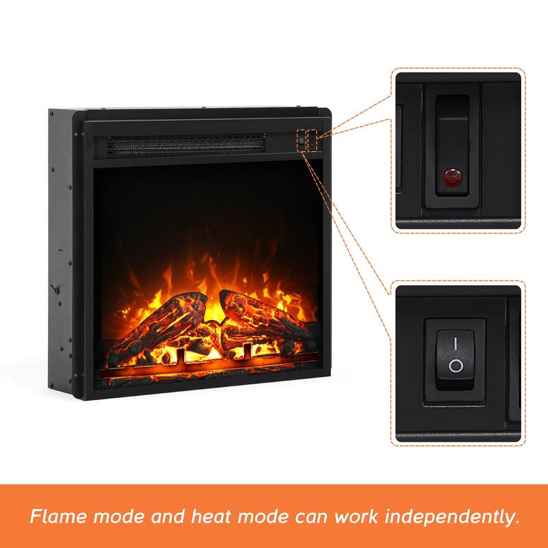 18" Electric Fireplace Insert Freestanding Heater