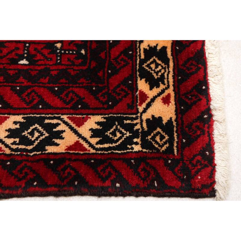 ECARPETGALLERY Hand-knotted Teimani Red Wool Rug - 3'4 x 6'3