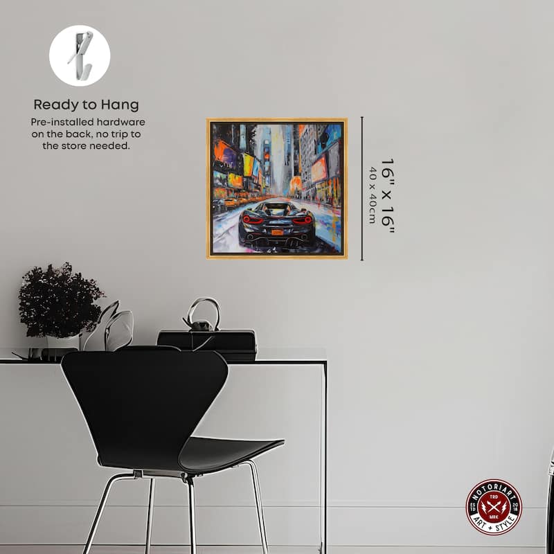 Notoriart Blast The Speakers Framed Car 1 Piece Canvas Wall Art