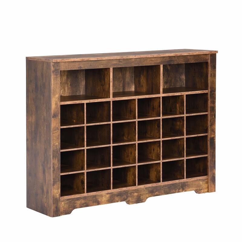 Contemporary 24-Cubby Shoe Console: Stylish, High-Quality Storage Solution