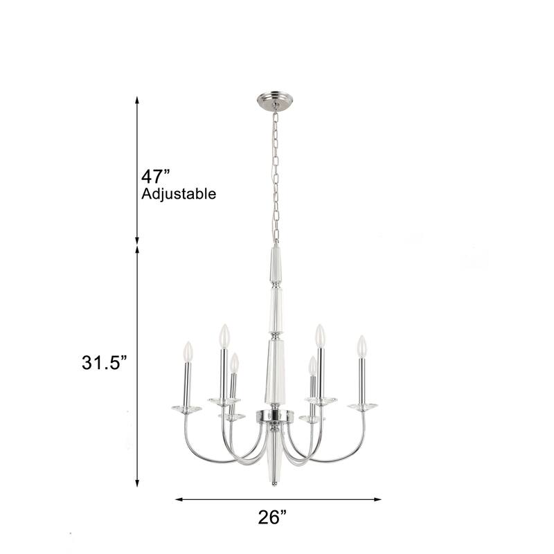 Pasargad Home Hestia Lucite & Polished Chrome Chandelier