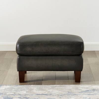Hydeline Weldon Top Grain Leather Ottoman