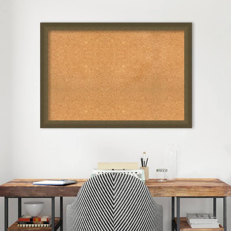 Blaine Narrow Framed Natural Corkboard Bulletin Board