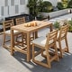 preview thumbnail 18 of 29, Rustic Patio Bar Set, 5-Piece Outdoor Furniture with Ergonomic Chairs and Solid Wood Tabletop Light Teak