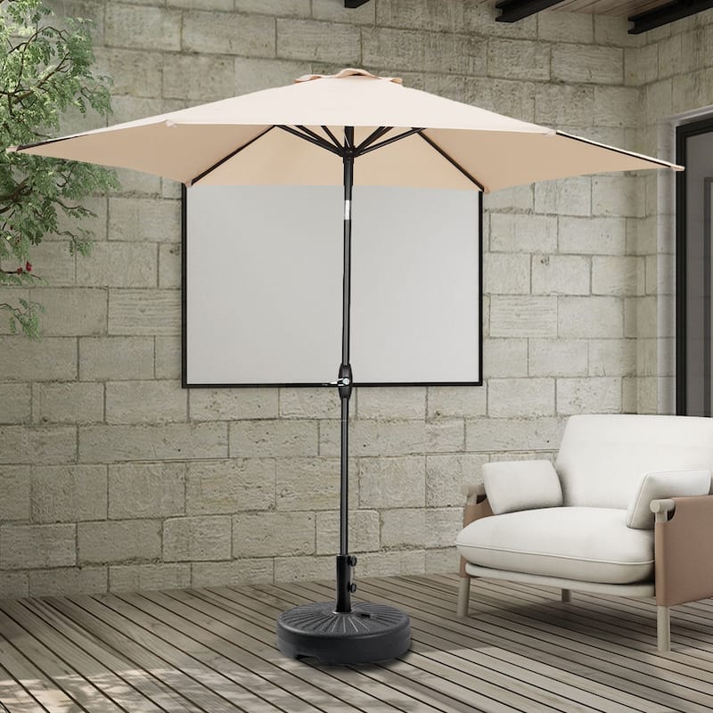 9FT Patio Umbrella with Base Included Outdoor Umbrella with Tilt and Crank - Khaki