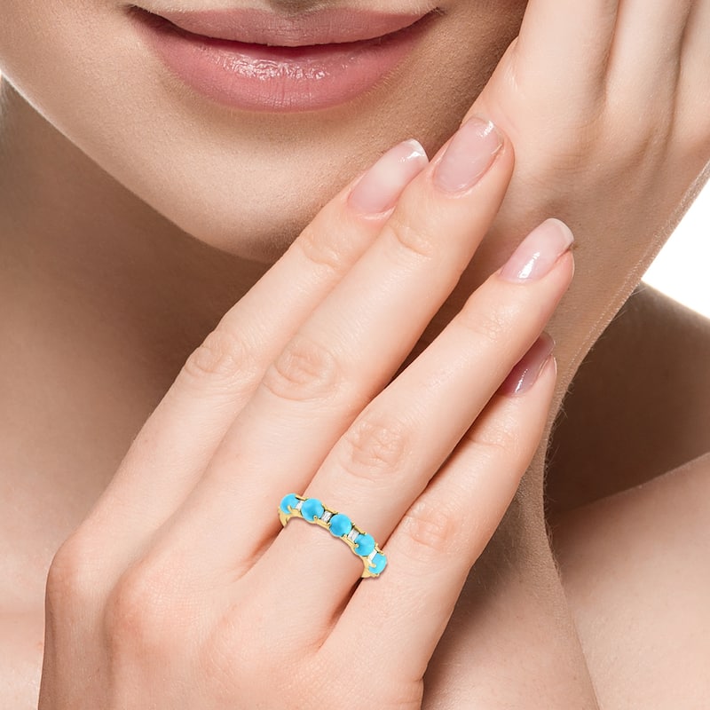 EFFY 14K Gold Diamond,Turquoise Ring