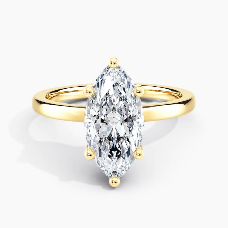 Auriya 14k Gold 1.00ctw Marquise Hidden-Halo Lab Grown Diamond Engagement Ring - Yellow - 6.5