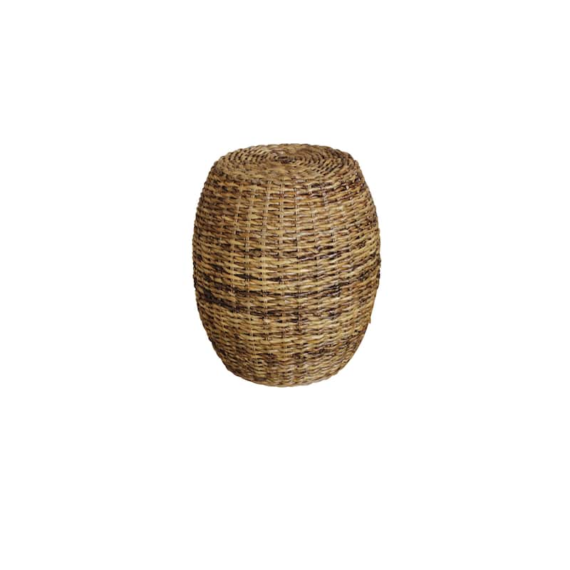 HomeRoots 20" Natural Rattan Round Drum End Table - 16.75 in. x 19.5 in. x 16.75 in.