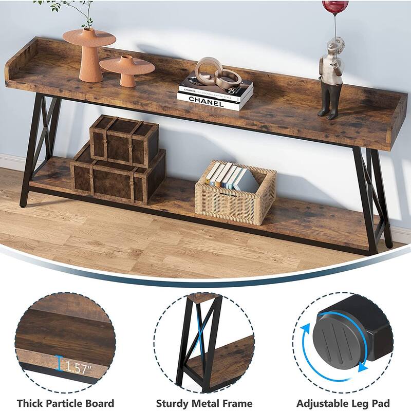 70.9 inch Extra Long Console Table Behind Sofa Couch, Narrow Entryway Table