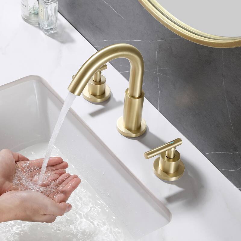 Modland 8-Inch Widespread Bathroom Faucet with Dual-Handle and 360°Swivel Spout