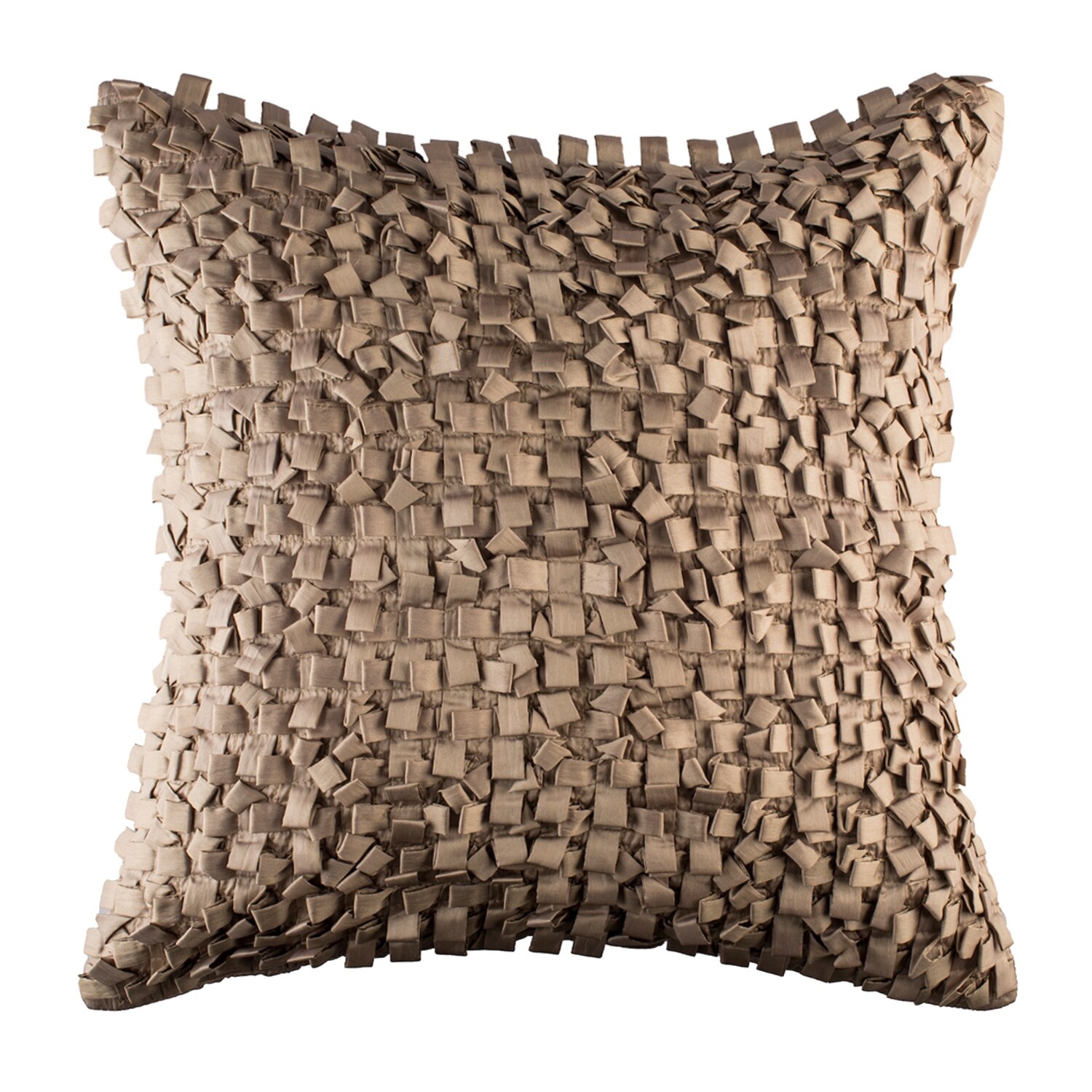 Shop Solid Light Brown Handmade Textured Decorative Throw Pillow