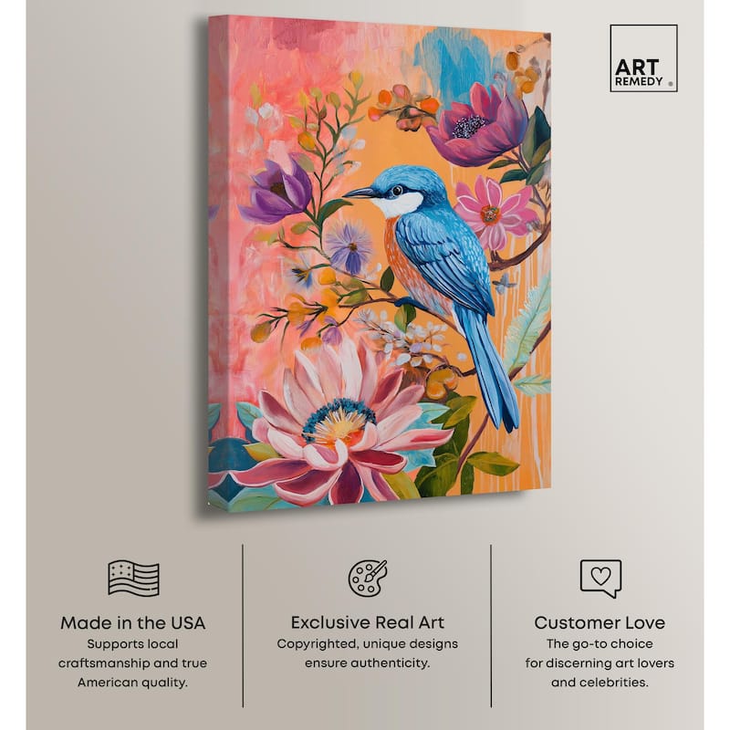 Spring Bird Canvas by Art Remedy, Gallery Wrapped