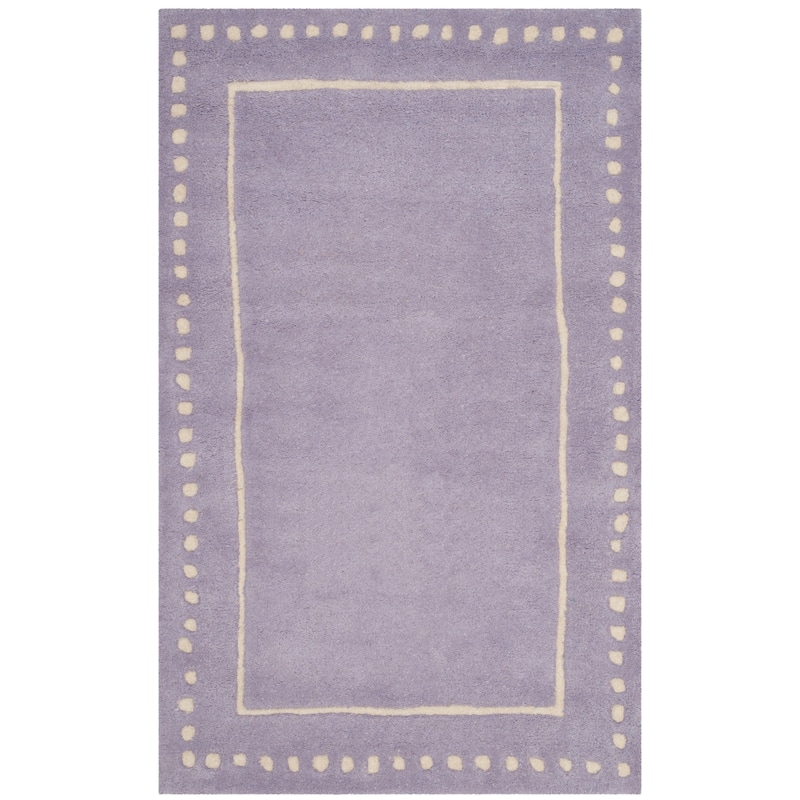 SAFAVIEH Handmade Bella Alverta Dotted Border Wool Rug - 2'6" x 4' - Lavander/Ivory - Rectangle