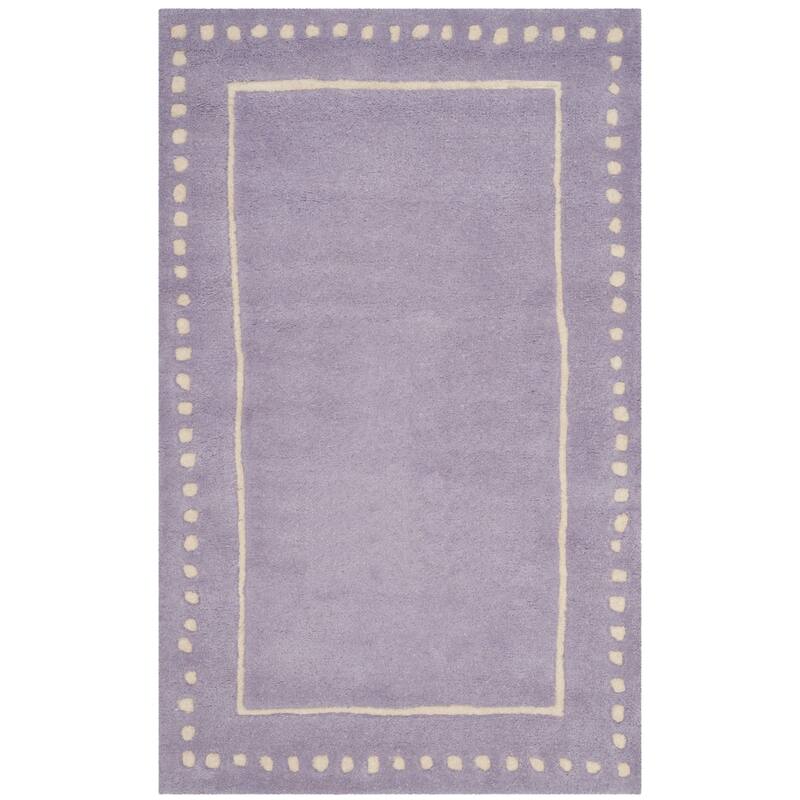 SAFAVIEH Handmade Bella Alverta Dotted Border Wool Rug - 2'6" x 4' - Lavender/Ivory