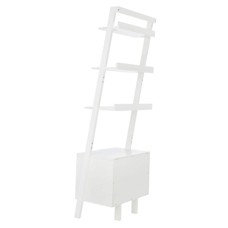 SAFAVIEH Ilianka Natural/Charcoal 3-Shelf 1 Door Etagere - 25" W x 15.4" L x 72" H - 25Wx15Dx72H