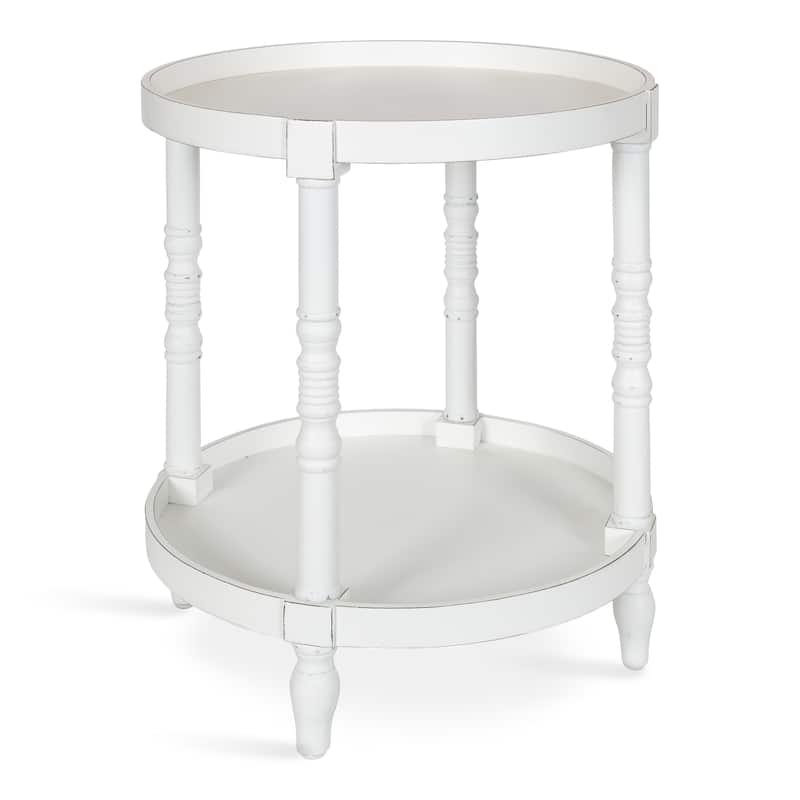 Kate and Laurel Bellport Round Wood Side Table - White