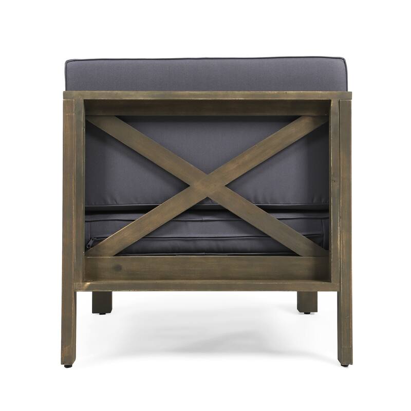 Brava Outdoor 11 Seater Acacia Wood Sectional Sofa and Club Chair Set by Christopher Knight Home
