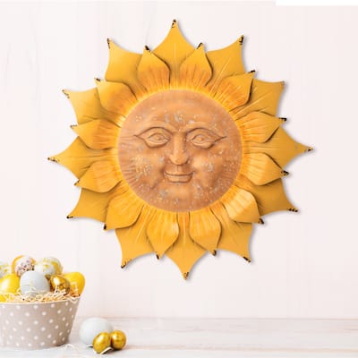 Metal Garden Sun Wall Plaque 26" - 26