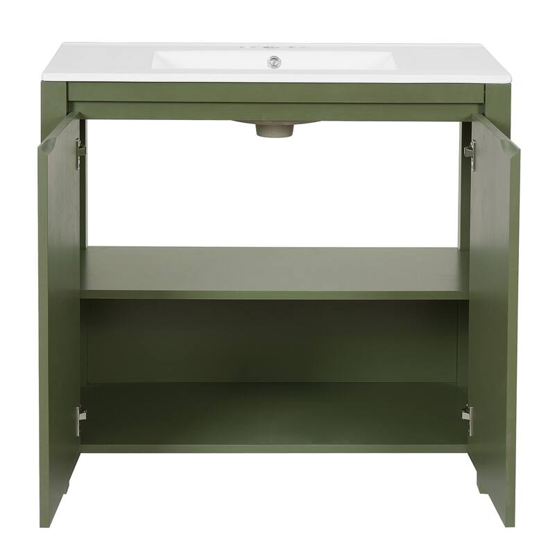 36 " Bathroom Vanity Organizer with Ceramic Sink