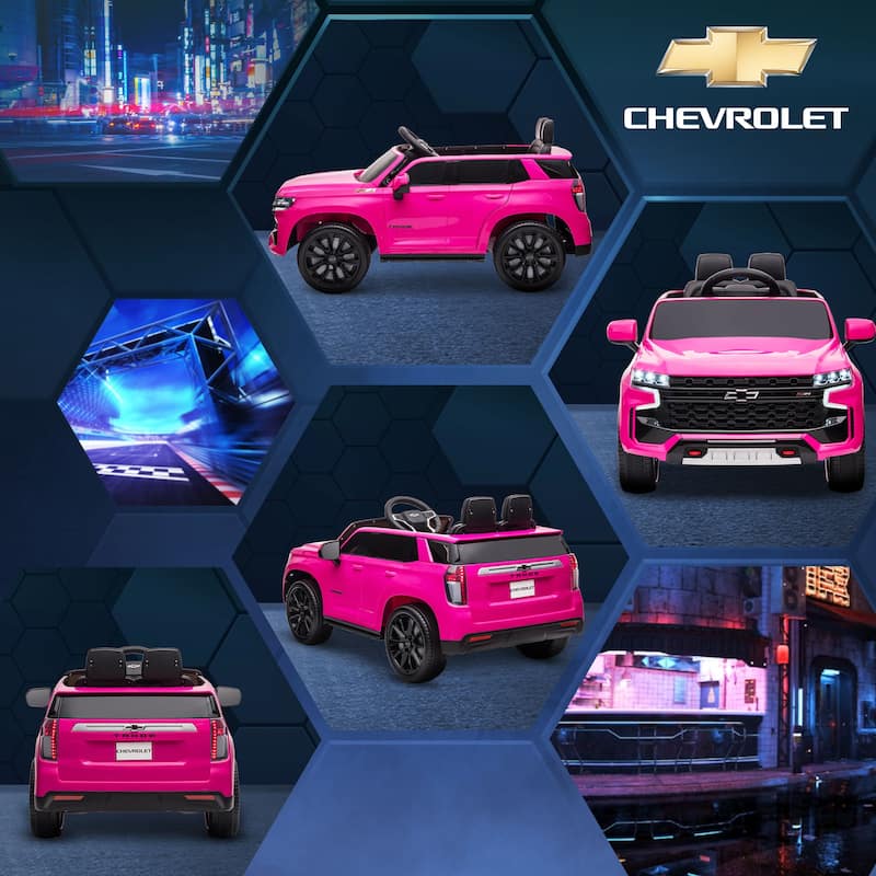 Pink Ride on Truck Car with Headlights, Electric Car for Kids with Music, Battery Powered Electric Vehicle with Dashboard