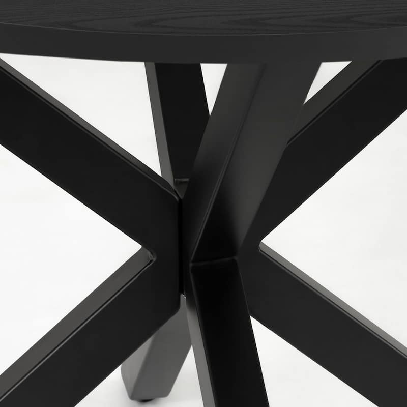 Round Dining Table Set for 4 with Upholstered Chairs and Pedestal Base