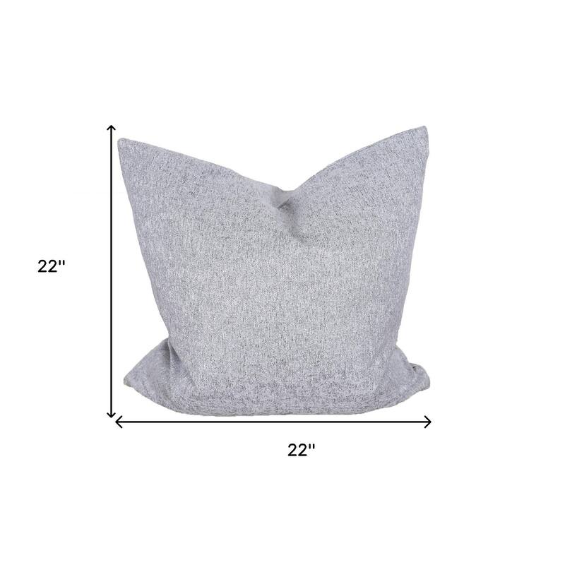 HomeRoots 22" X 22" Gray Polyester Zippered Pillow