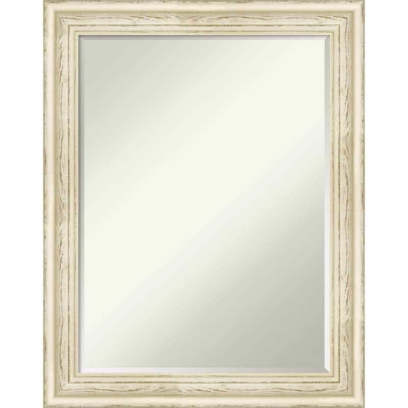 Petite Bevel Wood Wall Mirror - Country White Wash Frame - Country White Wash - 22 x 28 in