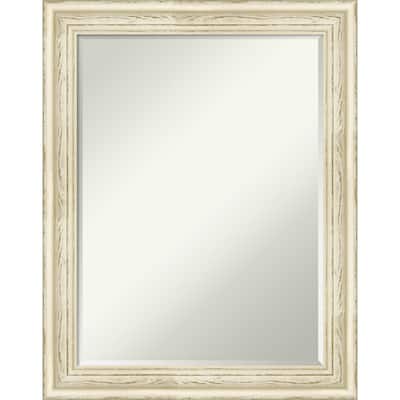 Petite Bevel Wood Wall Mirror - Country White Wash Frame - Country White Wash - 22 x 28 in