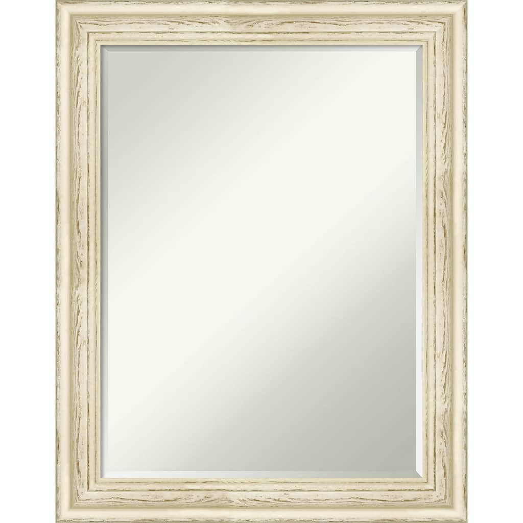 Petite Bevel Wood Wall Mirror - Country White Wash Frame - Country White Wash - 22 x 28 in