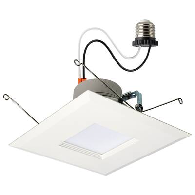 LED Retrofit Downlight 7.5/10.5/14.5 Wattage CCT and Lumens Selectable 120 Volt Round White Finish