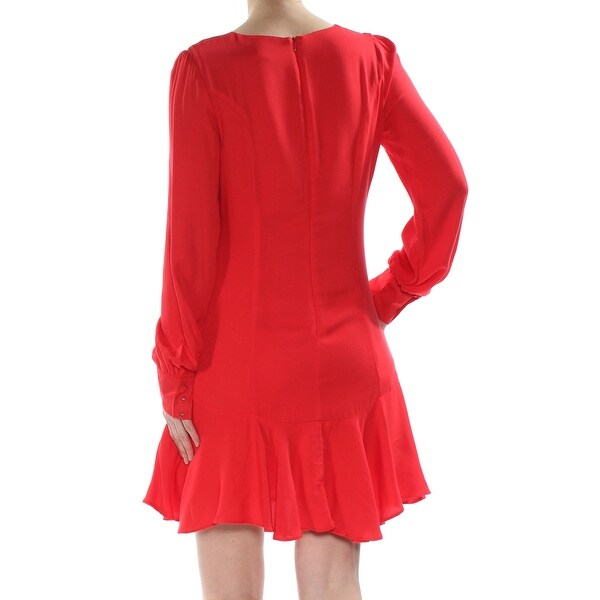 red fit and flare cocktail dress