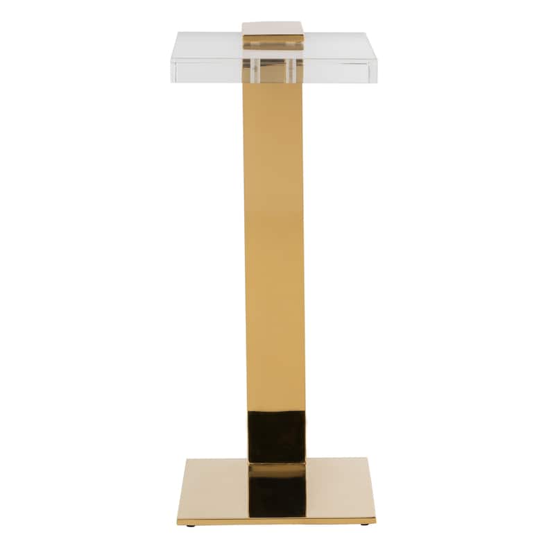 SAFAVIEH Couture Shiloh Acrylic Drink Table - 9.8" W x 9.8" L x 24" H - 10Wx10Dx24H