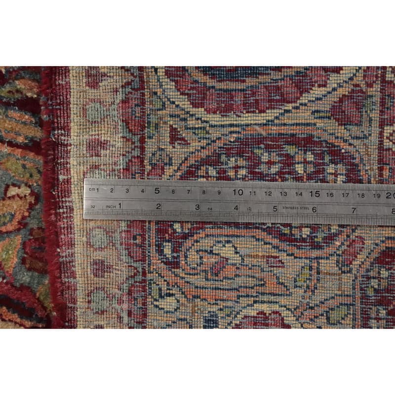 Hand Knotted Oriental 100% Wool Carpet Traditional Floral Navy Blue & Blues Kerman Area Rug - 6' 0'' X 4' 8''