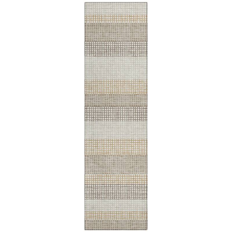 Machine Washable Indoor/ Outdoor Cabana Stripe Chantille Rug