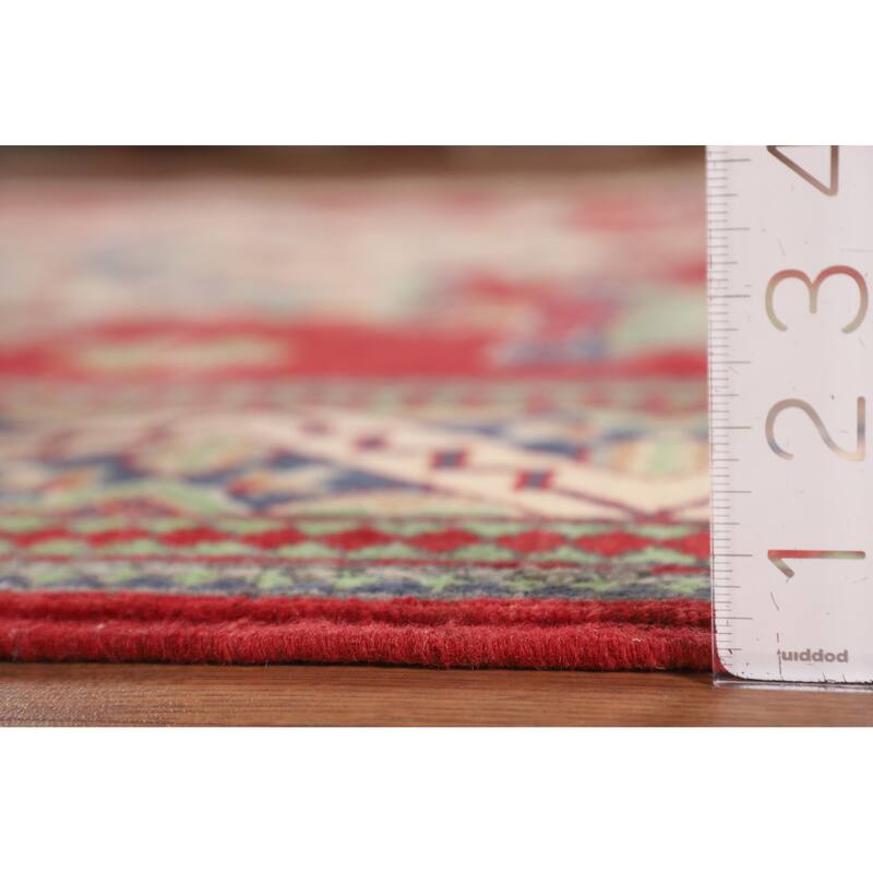 Red Kazak Oriental Area Rug Hand-Knotted Dining Room Wool Carpet - 6'8" x 9'9"