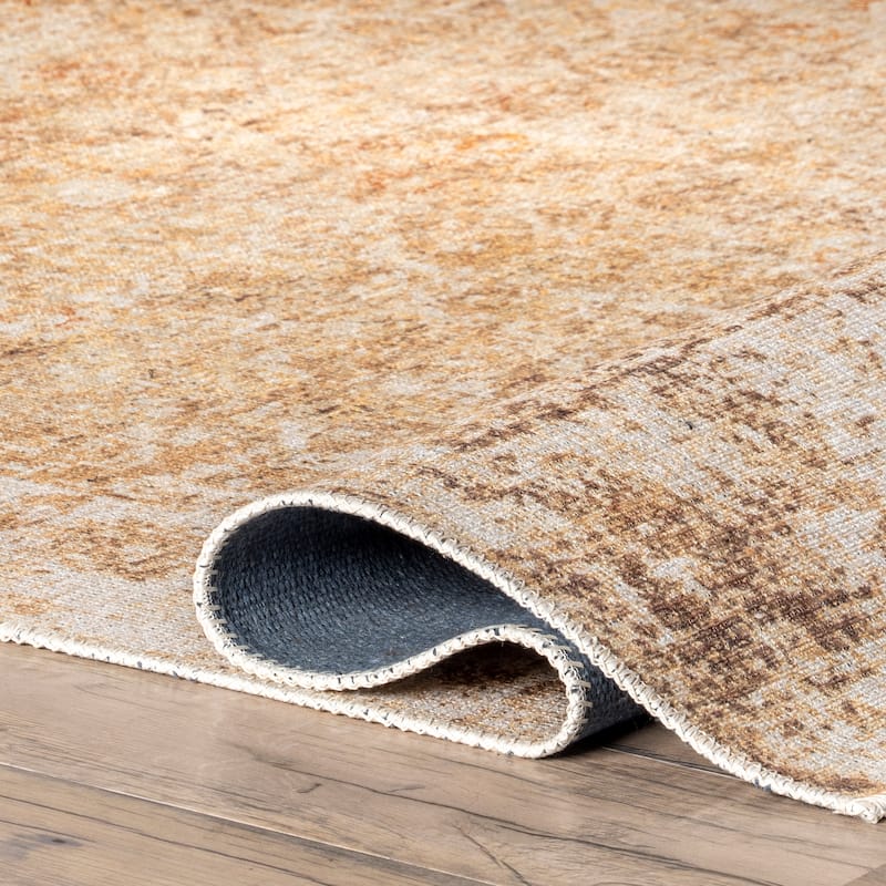 Nuloom Harlow SpinClean Printed Faded Vintage Flatweave Area Rug