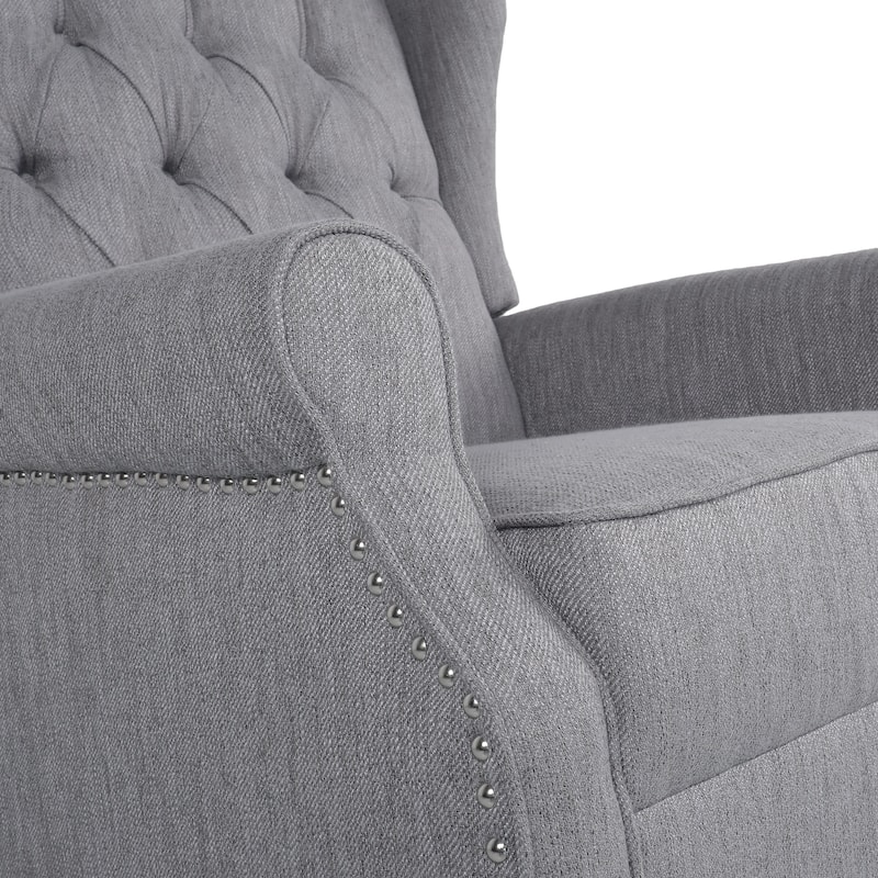 Dobles Fabric Tufted Wingback Rocking Chair by Christopher Knight Home