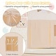 preview thumbnail 8 of 7, Beige Flannel Kids Playhouse with Glow Stars, Lights, Mesh Windows and Mat - 47" x 41" x 51" (L x W x H)