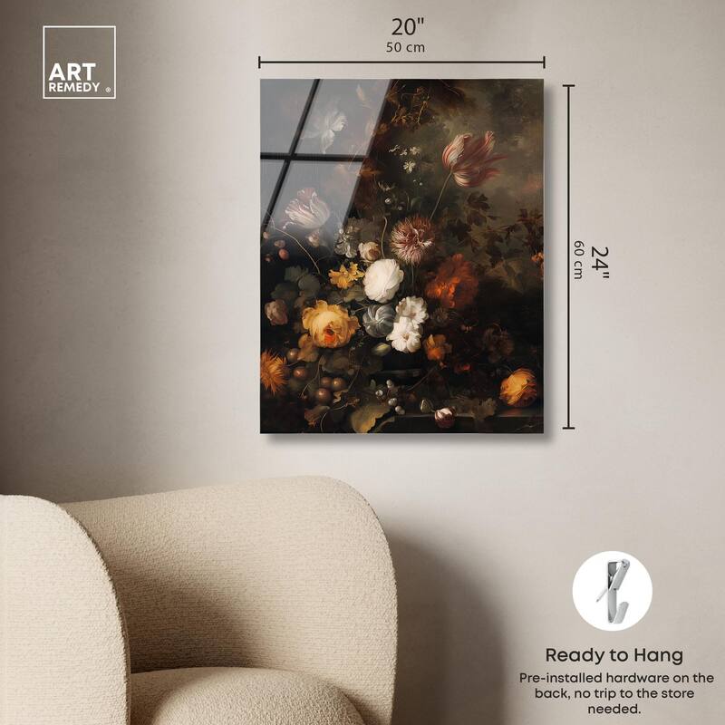 Shadowed Petal Secrets II Acrylic by Art Remedy, Ready to Hang