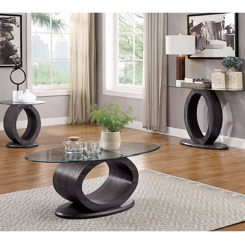Totte Contemporary Grey 47-inch Glass Top Sofa Table by Strick & Bolton