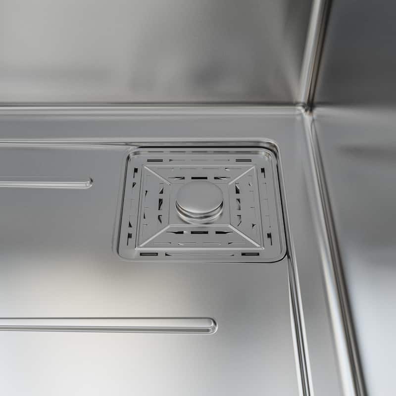 All-in-One Stainless Steel 33.2 in. Bowl Kitchen Workstation Sink